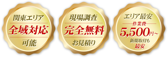 関東エリア対応　年中無休　5,500円